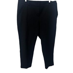 Talbots Petites Black Cropped Capri Pants Ruffle Pockets Size 16P  Minimalist